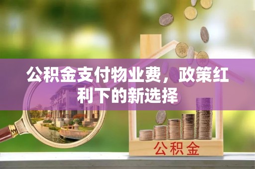 鼓楼公积金支付物业费，政策红利下的新选择